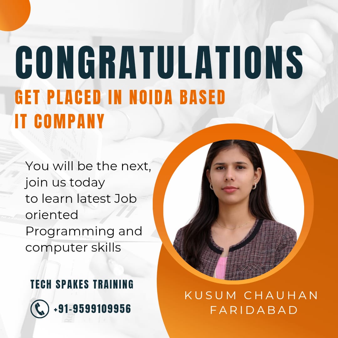 Successful placed candidate of Tech Spakes Training